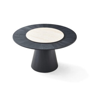 Natural Super White Travertine Round Dining Table