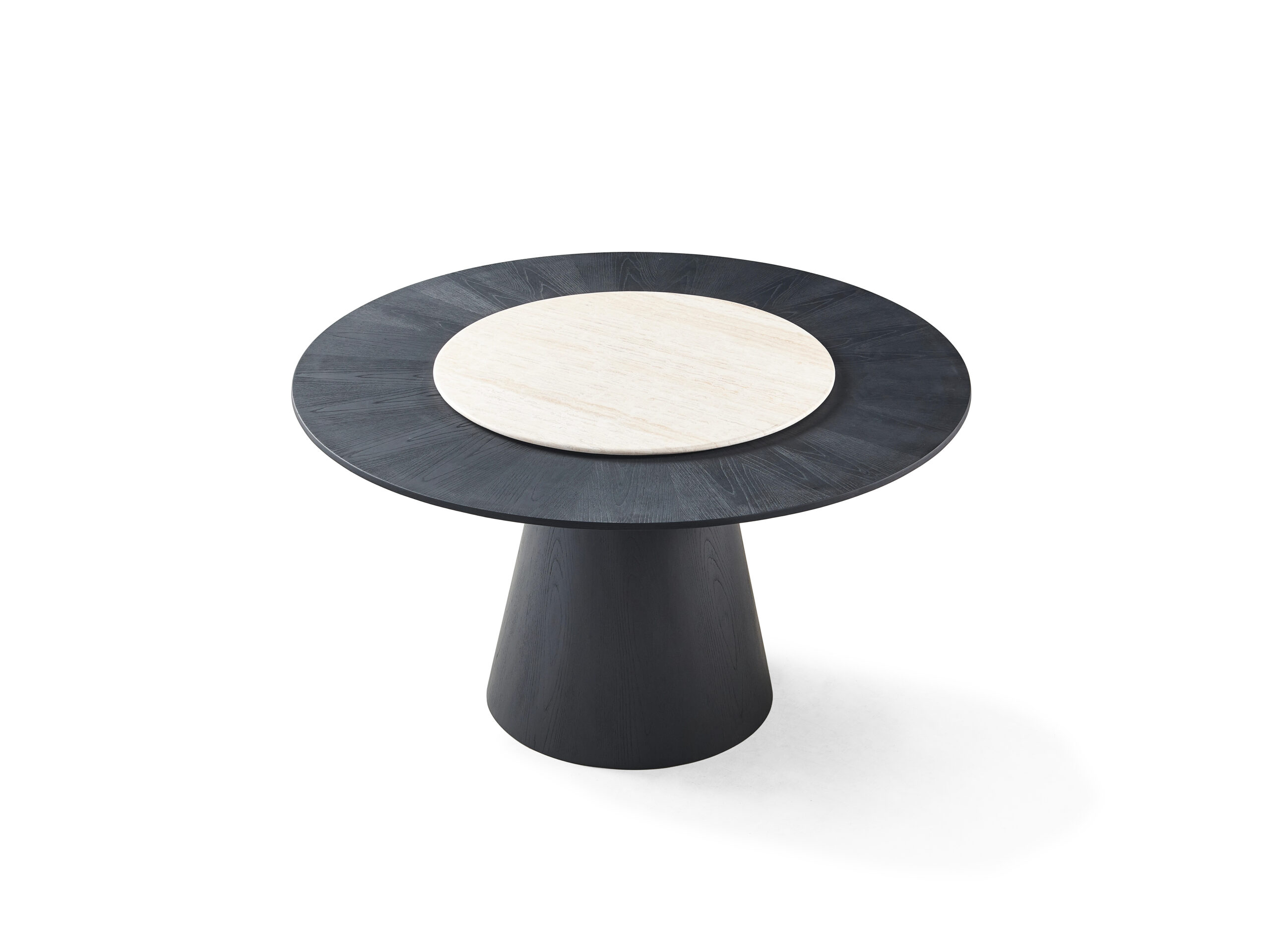 Natural Super White Travertine Round Dining Table - Image 1