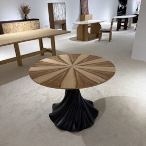 Apple Wood Parquet Top Dining Table - Image 2