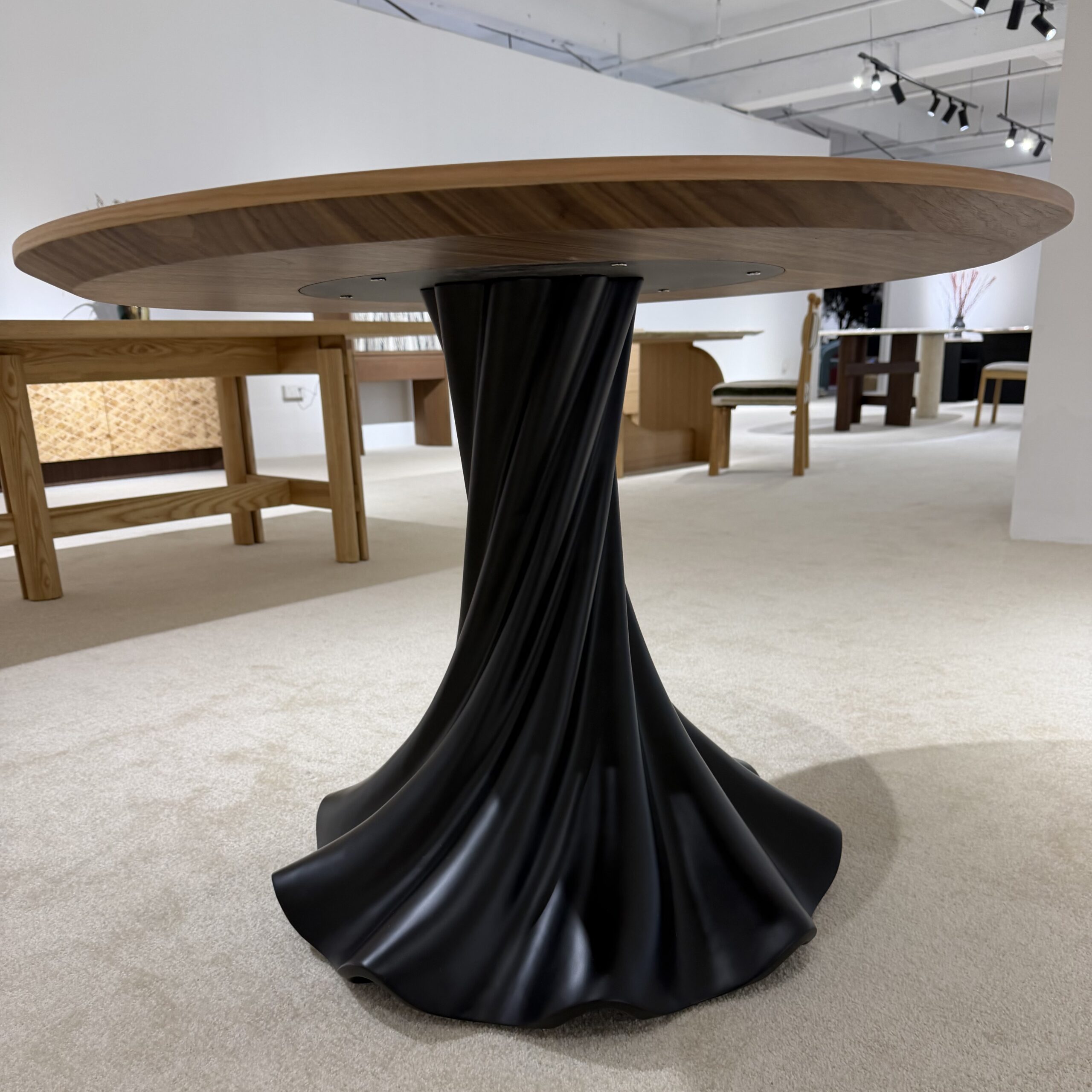 Apple Wood Parquet Top Dining Table - Image 4