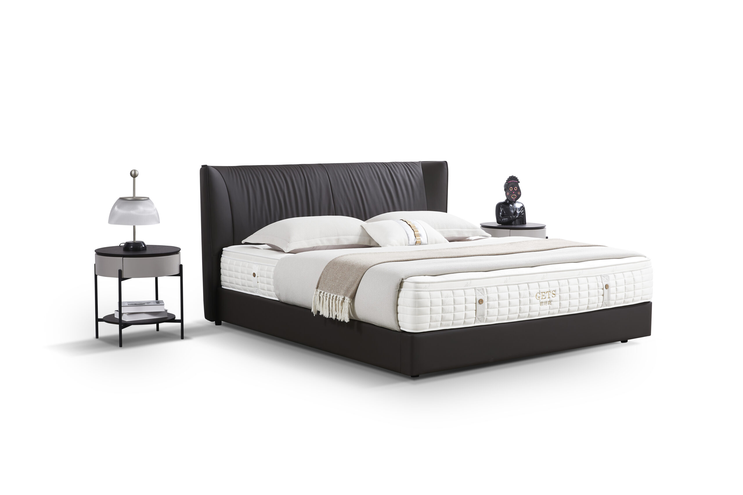 Satin‑Effect Upholstered Bed - Image 3